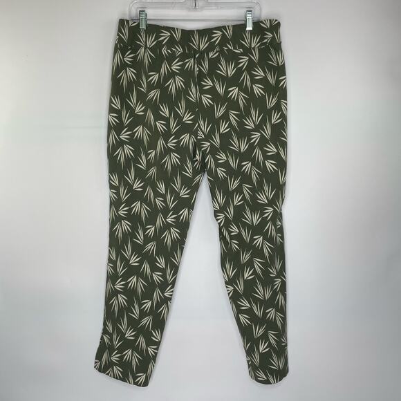 Context Exclusive at Lord & Taylor Kelsey green tropical pull on ankle pants XL - Picture 4 of 12